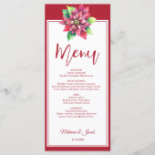 Menu Mariage de Noël Red Poinsettia (Devant)