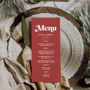 Menu Mariage de Noël rouge profond