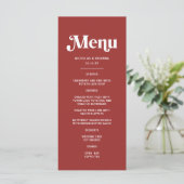 Menu Mariage de Noël Rouge Profond (Debout devant)