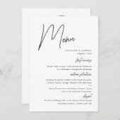 Menu mariage de noms scriptés (Devant / Derrière)