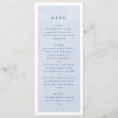 Menu Mariage de nuage d'aquarelle bleu enchantant (Devant)