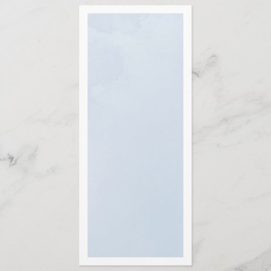 Menu Mariage de nuage d'aquarelle bleu enchantant (Dos)