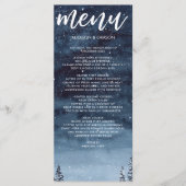 Menu Mariage de nuit de la marine Blue Wintery (Devant)