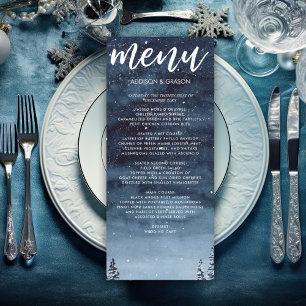 Menu Mariage de nuit de la marine Blue Wintery