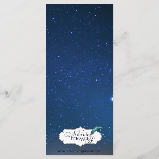 Menu Mariage de nuit étoilée (Dos)