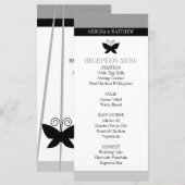 Menu Mariage de papillon noir (Devant / Derrière)