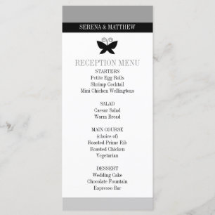 Menu Mariage de papillon noir
