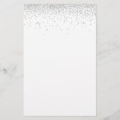 Menu Mariage de Parties scintillant argent de scri (Dos)