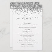 Menu Mariage de Parties scintillant argentée écono (Devant / Derrière)