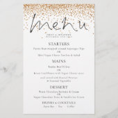 Menu Mariage de Parties scintillant Gold Script él (Devant)