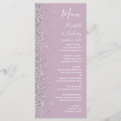 Menu Mariage de Parties scintillant moderne Dusty Purpl (Devant)