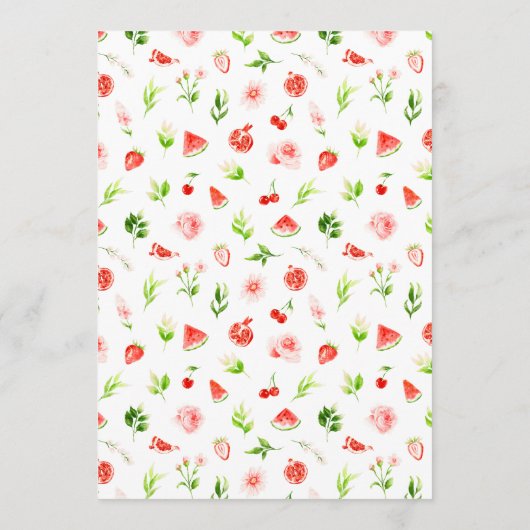 Menu Mariage de pastèque et grenade (Dos)