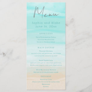 Menu Mariage de plage abstrait moderne
