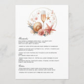 Menu Mariage de plage Coastal Chic (Dos)