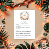 Menu Mariage de plage Coastal Chic