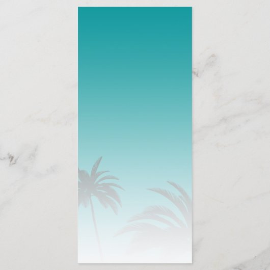 Menu Mariage de plage de Palm Tree Tropical Vert (Dos)
