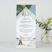Menu Mariage de plage de palmiers tropicaux (Debout devant)