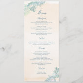 Menu Mariage de plage de sable et de palmiers (Devant)