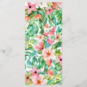 Menu Mariage de plage fleurie tropicale (Dos)