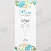 Mariage de plage floral sarcelle Aqua Dîner
