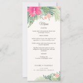 Menu Mariage de plage florale tropicale (Devant)