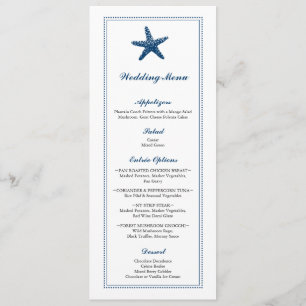 Menu Mariage de poisson d'eau douce bleu marine