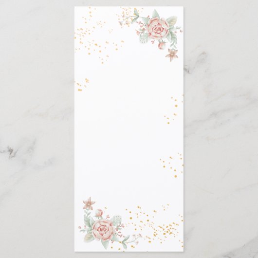 Menu Mariage de poitrine rose Rose Dusté (Dos)