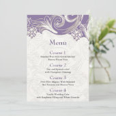 Menu Mariage de printemps floral violet et blanc (Debout devant)