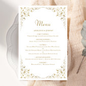 Menu Mariage de remplissage de script Gold à grand