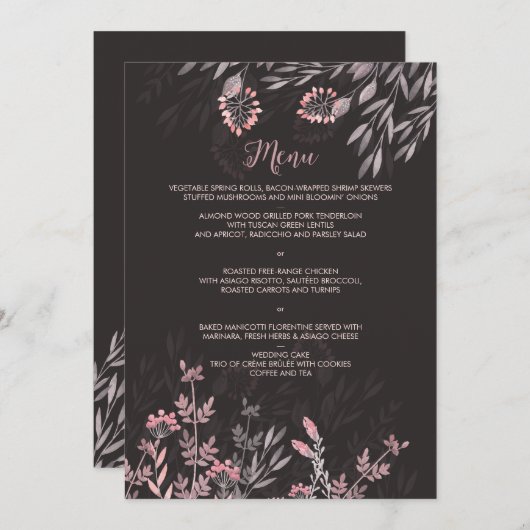 Menu Mariage de rêve pour une nuit d'été (Devant / Derrière)