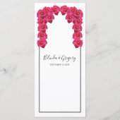 Menu Mariage de roses roses rustiques (Dos)