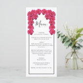 Menu Mariage de roses roses rustiques (Debout devant)