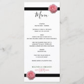 Menu Mariage de ruban noir rose (Devant)