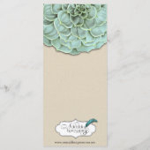 Menu Mariage de sage Succulent (Dos)