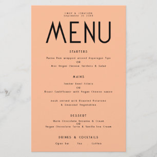 Menu Mariage de saisie de texte simple budget