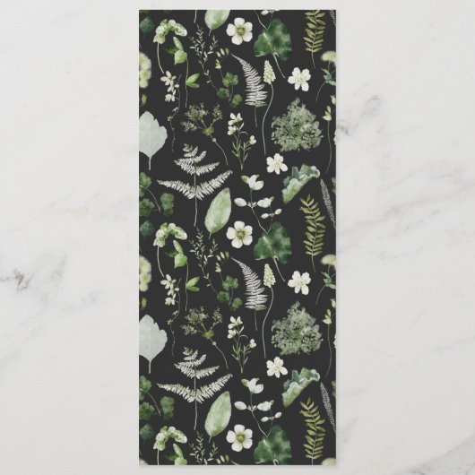 Menu Mariage de script botanique moderne et élégant noi (Dos)