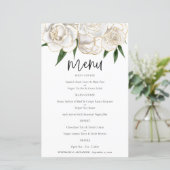 Menu Mariage de script Budget White Gold Florals (Debout devant)