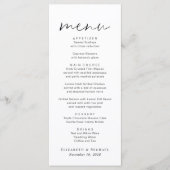 Menu Mariage de script chic (Devant)