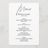 Menu Mariage de script clair blanc (Devant)