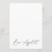 Menu Mariage de script clair blanc (Dos)