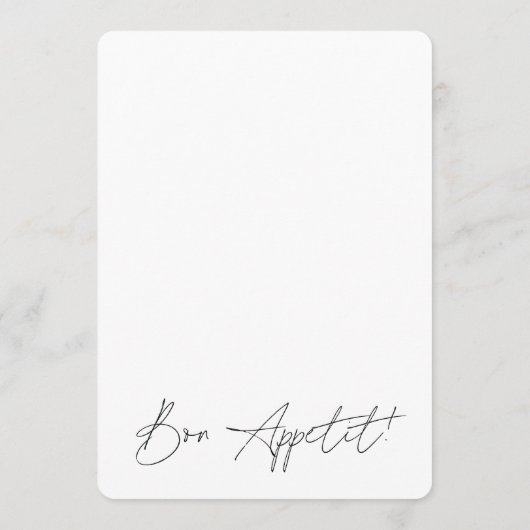 Menu Mariage de script clair blanc (Dos)