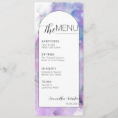 Menu Mariage de script d'aquarelle minimale (Devant)