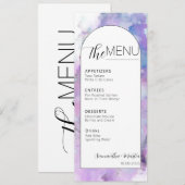 Menu Mariage de script d'aquarelle minimale (Devant / Derrière)