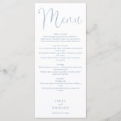 Menu Mariage de script de calligraphie bleu foncé (Devant)