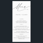 Menu Mariage de script de calligraphie minimaliste mode<br><div class="desc">Réglez le ton de votre fête mariage avec ces Cartes de menu du Mariage de script de calligraphie minimaliste moderne. Ces menus classiques sont dotés d'un superbe script de calligraphie et d'une disposition propre, ce qui en fait l'ajout parfait à votre réception de mariage, à votre dîner de répétition ou...</div>