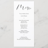 Menu Mariage de script de calligraphie noir délicat (Devant)