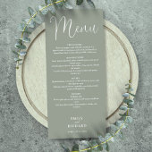 Menu Mariage de script de calligraphie verte Sage