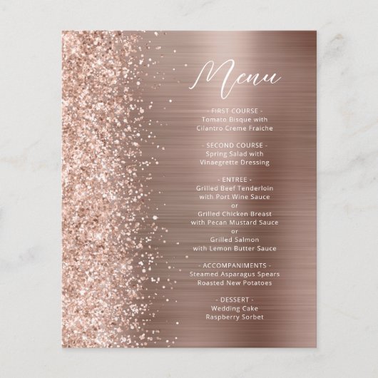 Menu Mariage de script de Parties scintillant de g (Devant)