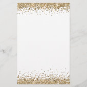 Menu Mariage de script de Parties scintillant d'or (Dos)