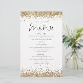 Menu Mariage de script de Parties scintillant d'or (Debout devant)